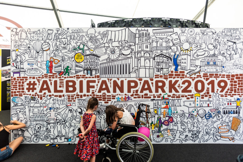 fresque participative stand design graphique grand format