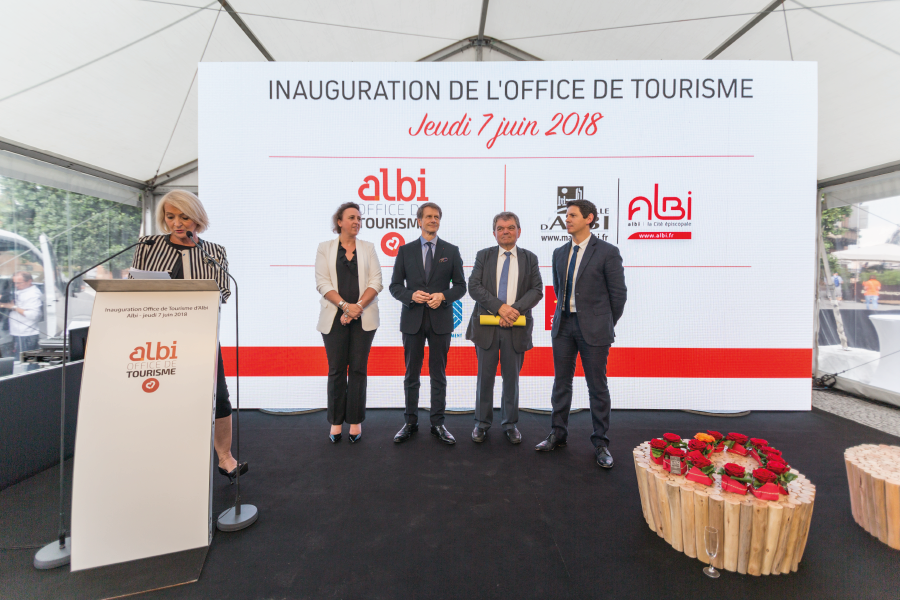 albi office de tourisme - inauguration écran led pupitre son - agence event tarn